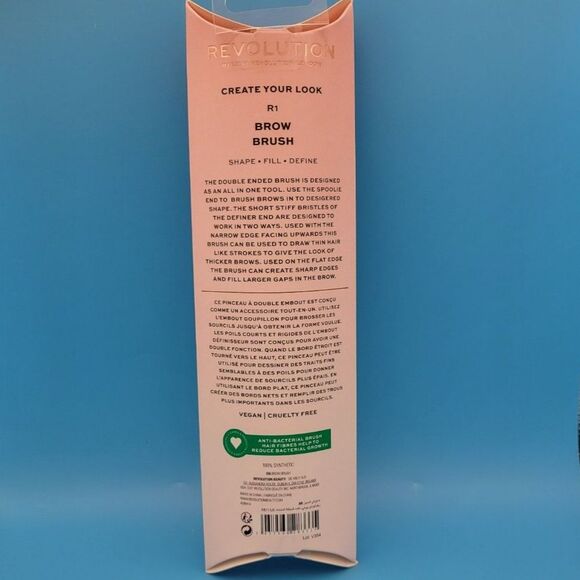 SEALED Revolution R1 Define & Fill Brow Brush with Spoolie - Anti-Bacterial - Picture 2 of 5